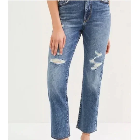 ✨ PILCRO Anthropologie ✨ The Vintage Straight Destroyed Jeans Size 27 - Picture 3 of 8